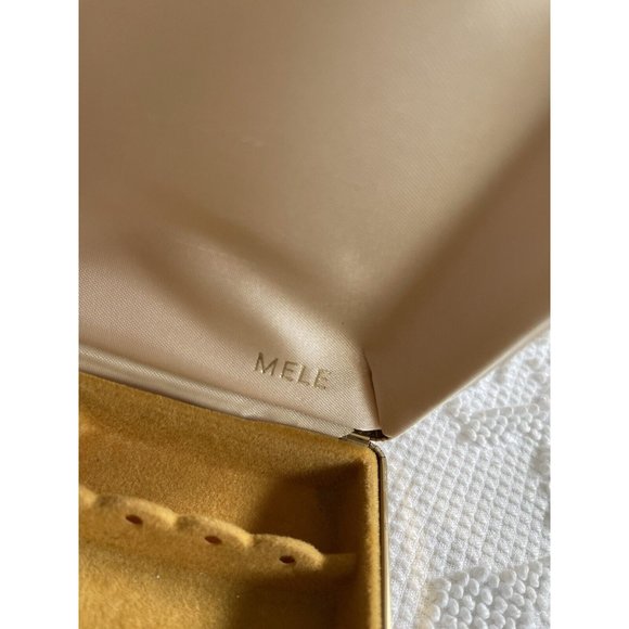 Vintage 60's 70's Clamshell Jewelry Box Hard Shell Case Organizer Mele Style - Picture 4 of 4